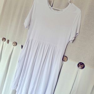Long Yvan plain white dress
